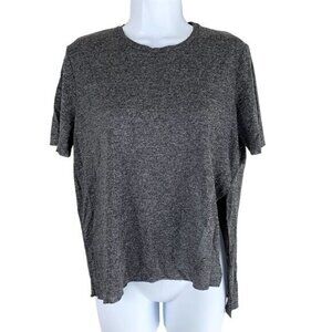 Aritzia Wilfred T-Shirt Heathered Asymmetrical Side slit Size XXS Grey neutral